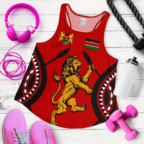 Kenya Rugby Lion Women Racerback Tank Maasai Shield - Vibe Hoodie