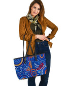 aboriginal-large-leather-tote-bags-indigenous-footprint-patterns-blue-color
