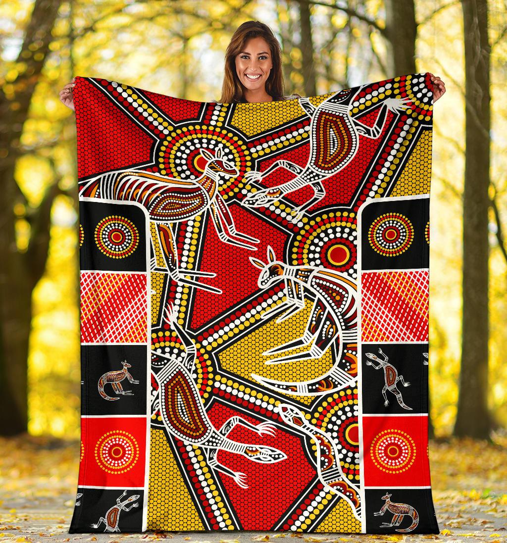 aboriginal-premium-blanket-kangaroo-dot-painting-patterns
