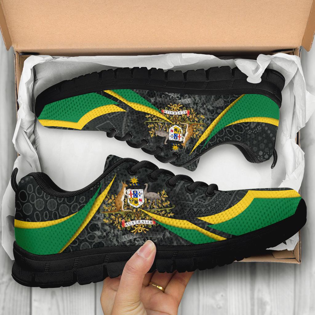 aboriginal-sneakers-australian-coat-of-arms-aussie-spirit-green