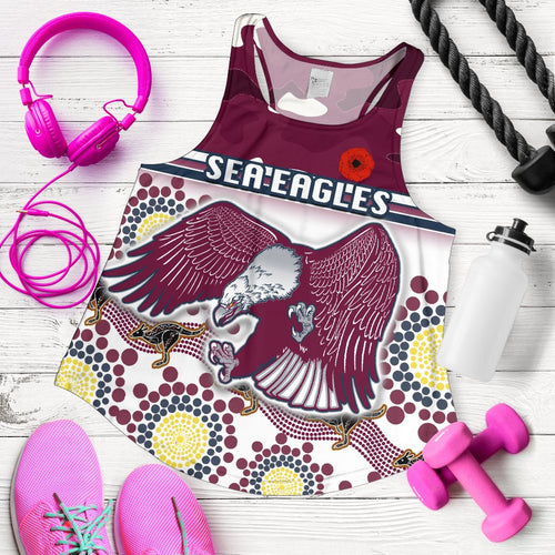 Sea Eagles Anzac Day Women Racerback Tank Simple Indigenous Camouflage - Vibe Hoodie