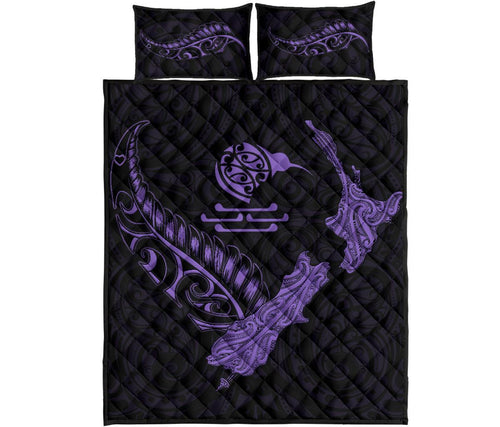 new-zealand-heart-quilt-bed-set-map-kiwi-mix-silver-fern-pastel-purple