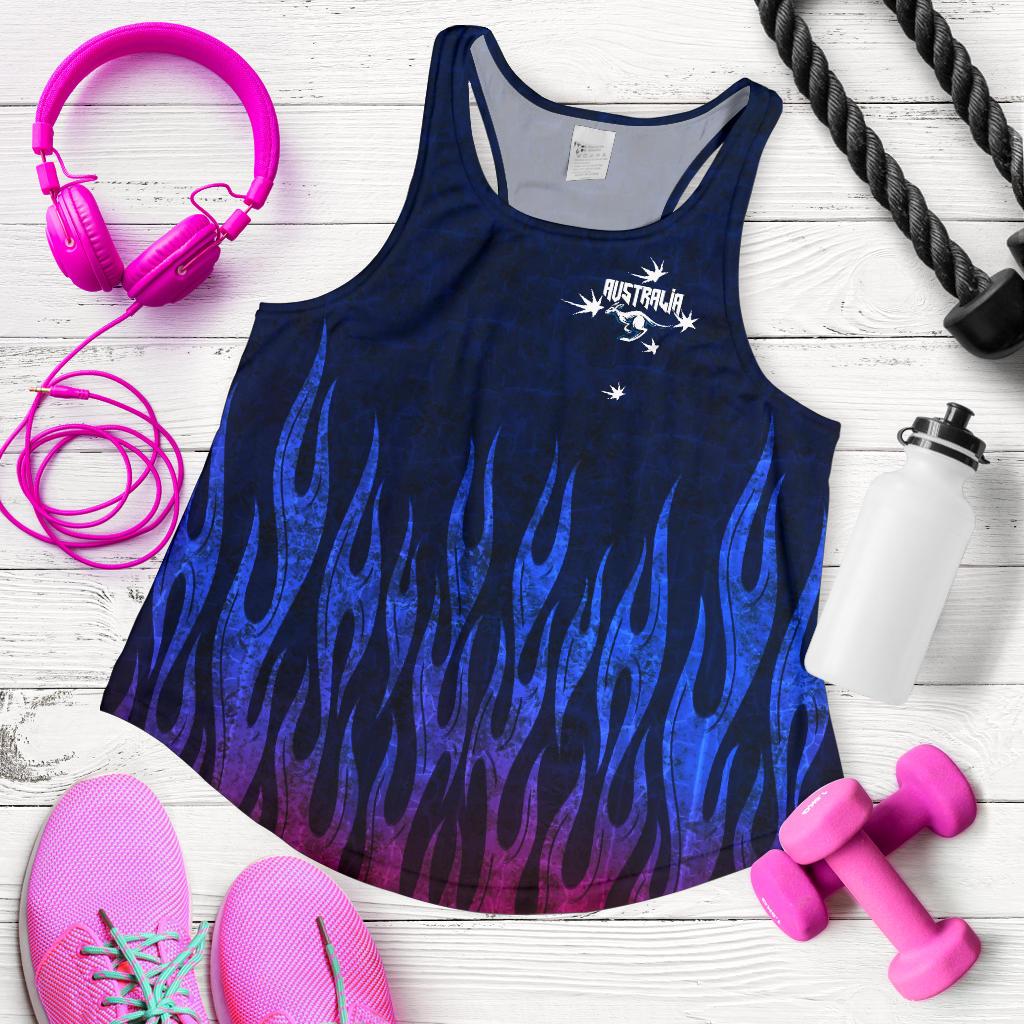 Racerback Tank - Kangaroo Top Tank Symbol Dark Flame - Women - Vibe Hoodie
