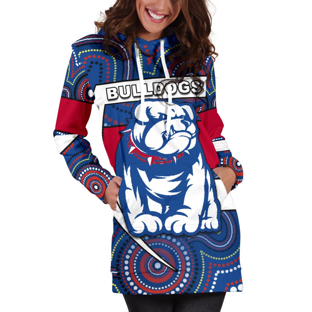 western-football-bulldogs-women-hoodie-dress-redamancy-indigenous-australian
