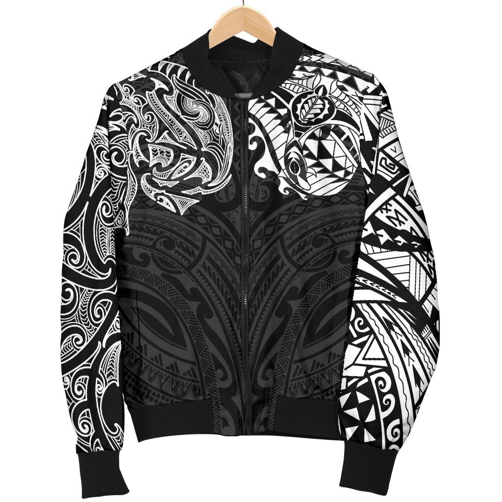new-zealand-womens-bomber-jacket-maori-polynesian-tattoo-white