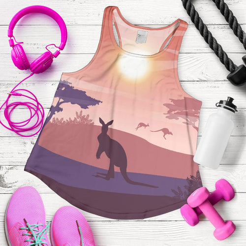 Racerback Tank - Kangaroo Top Tank Sunset Painting Ver05 - Women - Vibe Hoodie