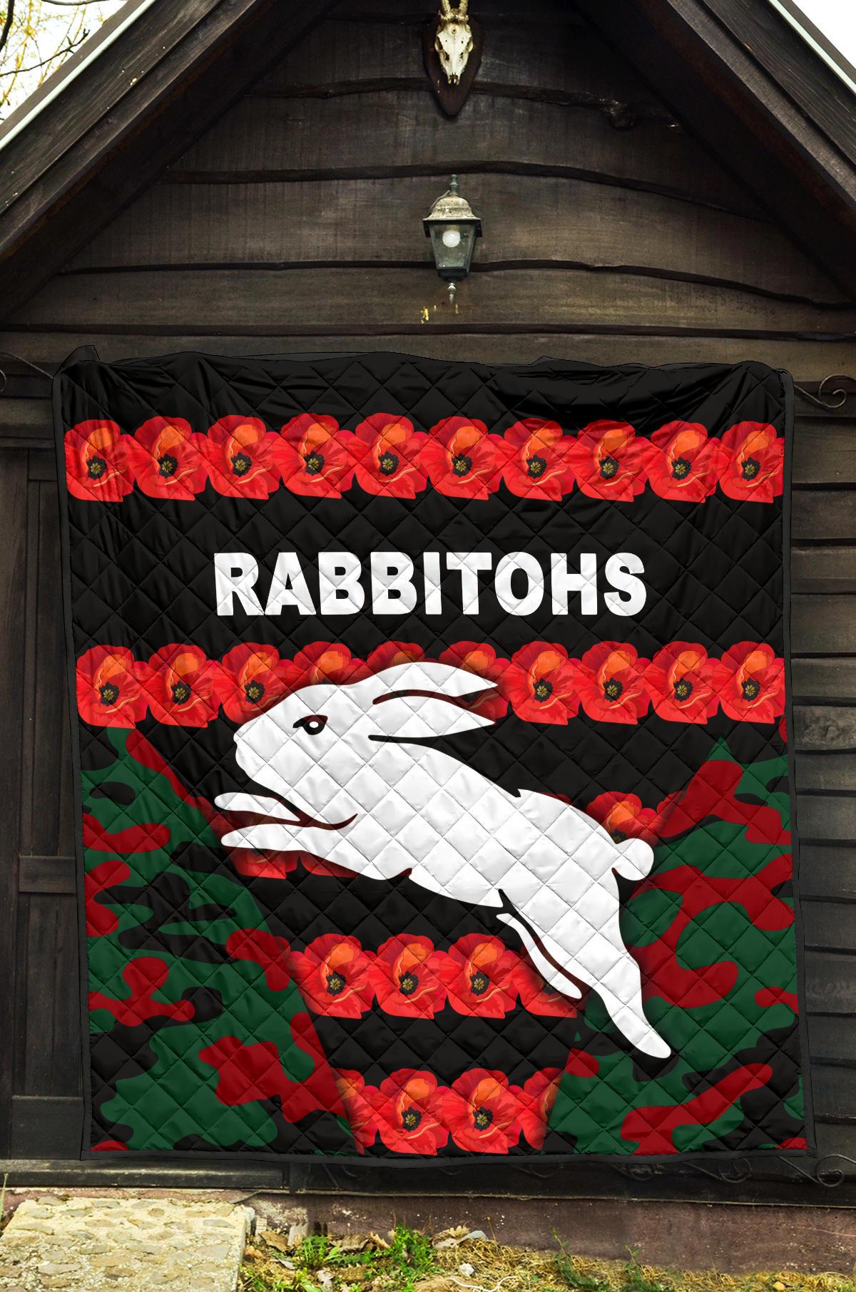 south-sydney-rabbitohs-premium-quilt-anzac-day-poppy-flower-vibes