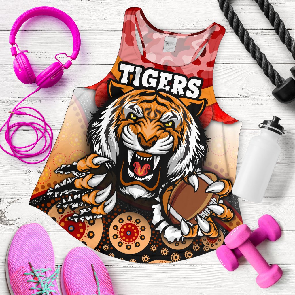 Tigers Women's Racerback Tank Wests Anzac Day Special version - Vibe Hoodie