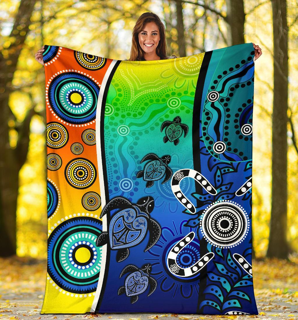 aboriginal-premium-blanket-indigenous-turtle-dot-painting-art