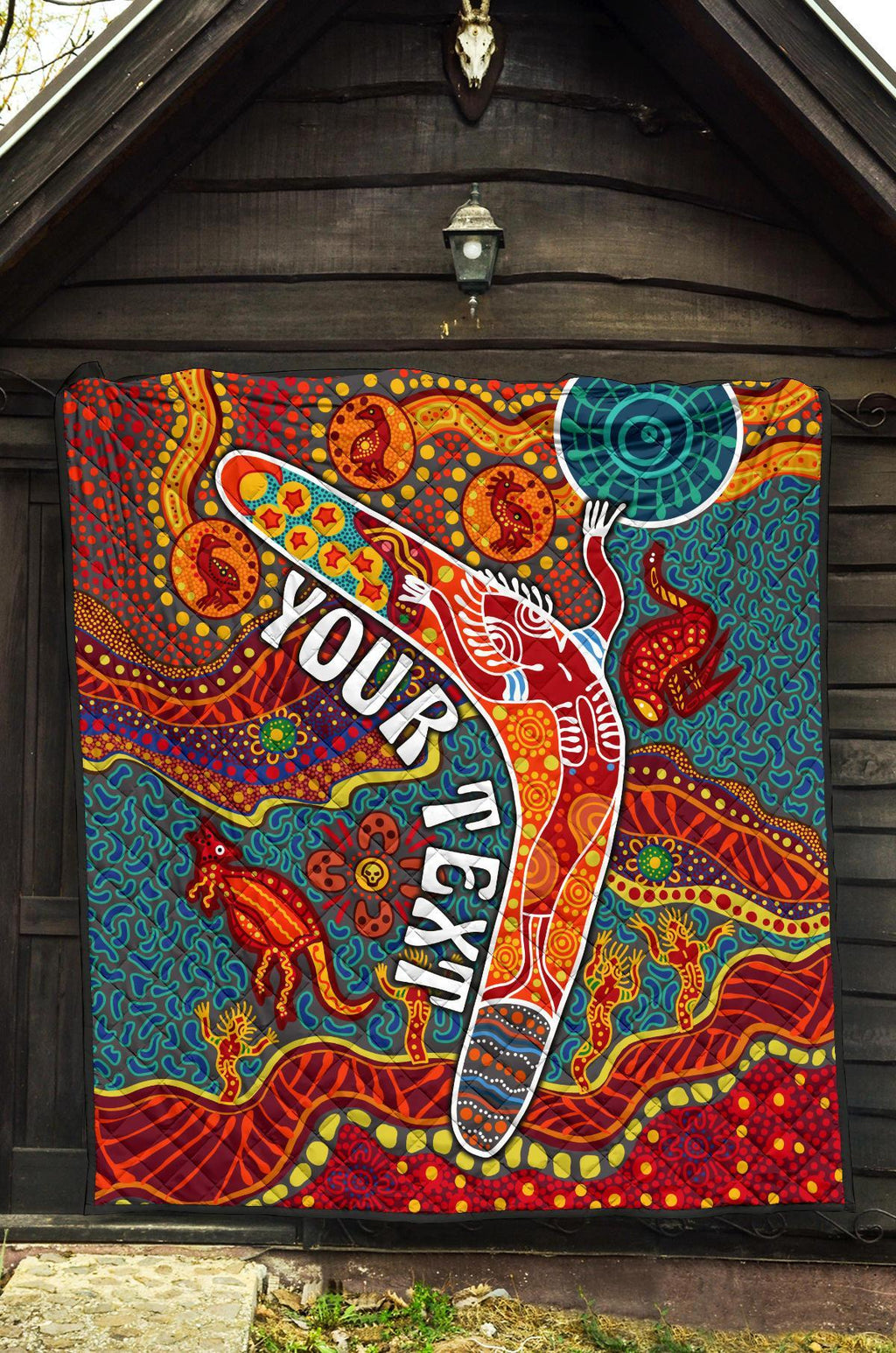 aboriginal-personalised-premium-quilt-indigenous-boomerang