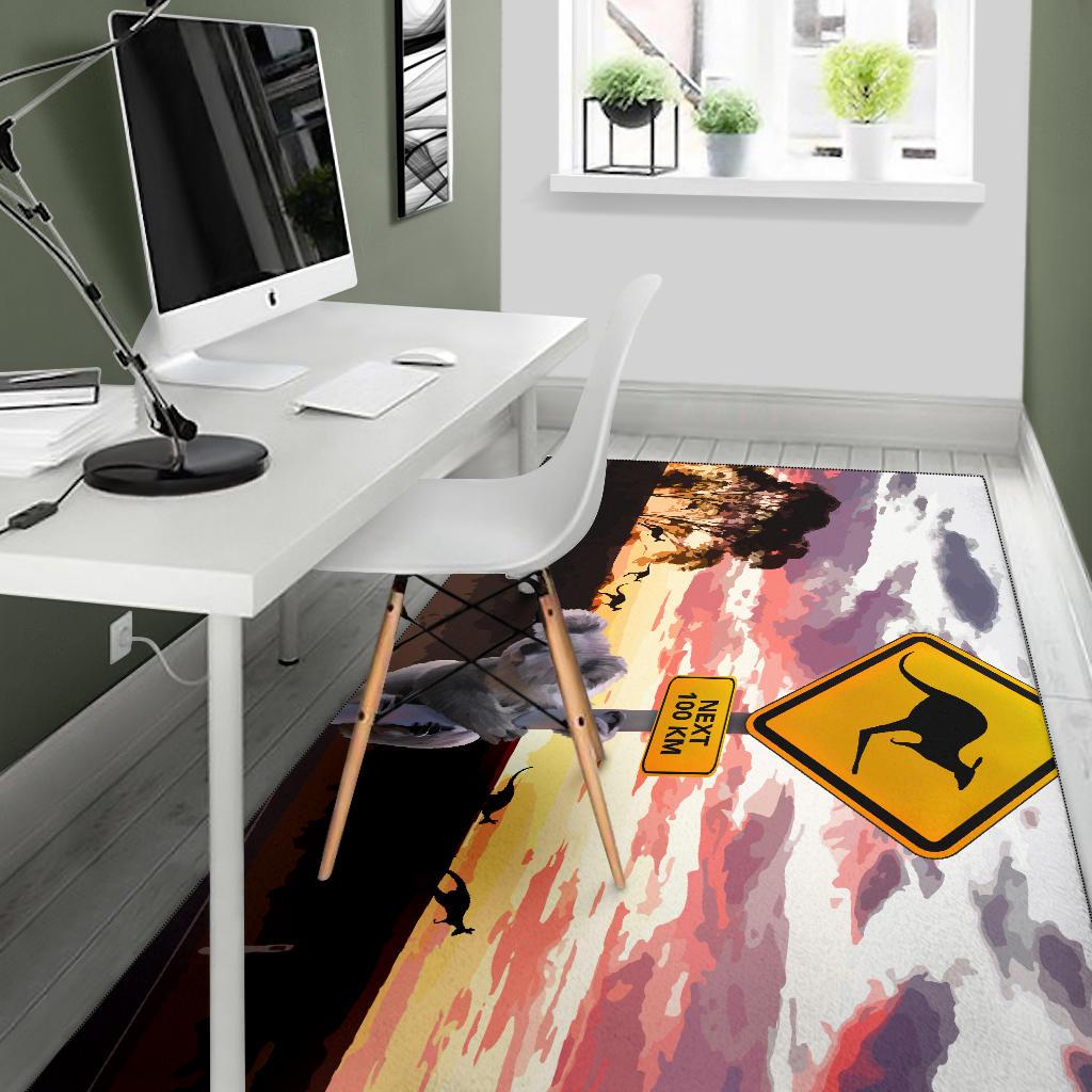 area-rug-koala-rug-kangaroo-sign-sunset-landscape-art