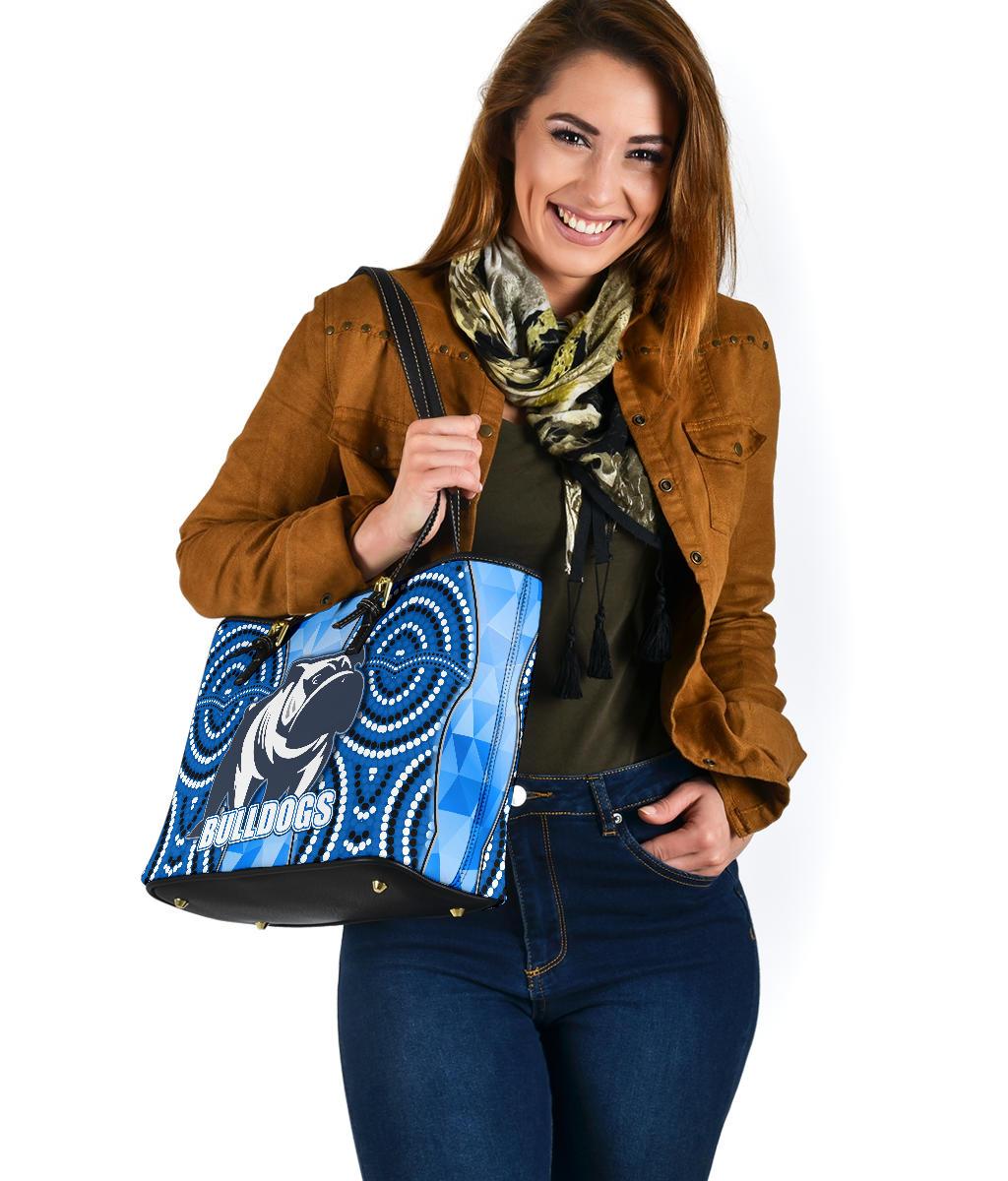 bulldogs-small-leather-tote-bag-indigenous-snappy