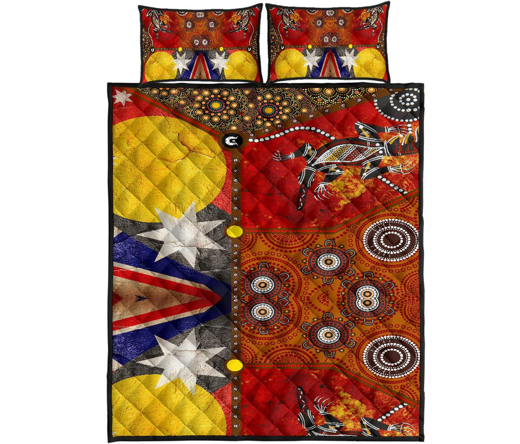 quilt-bed-set-aboriginal-dot-painting-flags-crocodile
