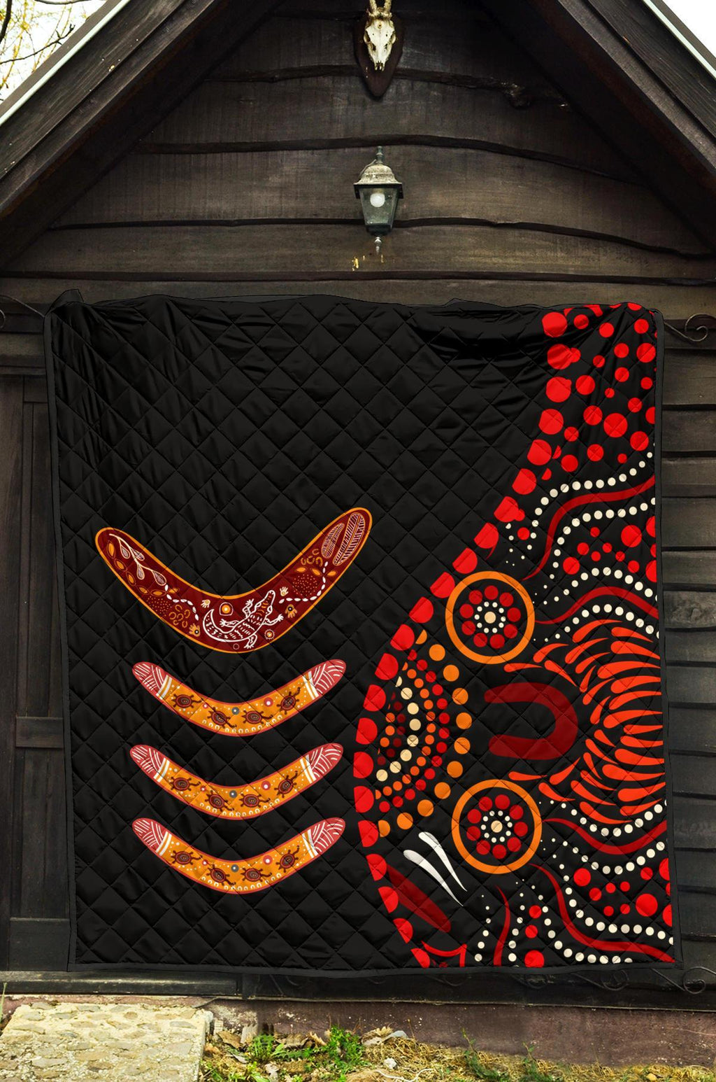 aboriginal-premium-quilt-aboriginal-boomerangs-with-dot-painting-pattern