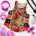 Aboriginal Women's Racerback Tank, Kangaroo Dot Painting Patterns - Vibe Hoodie