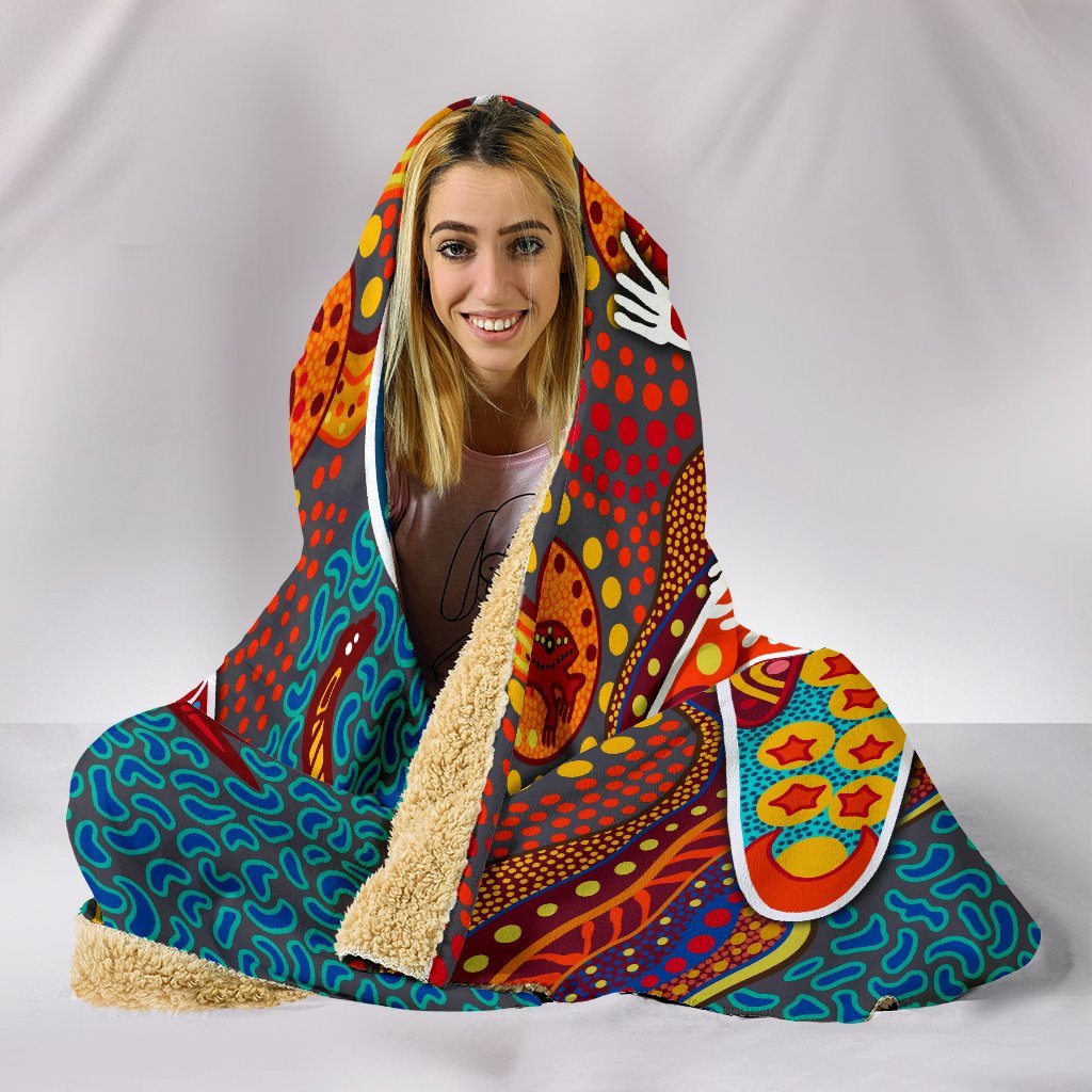 aboriginal-personalised-hooded-blanket-indigenous-boomerang