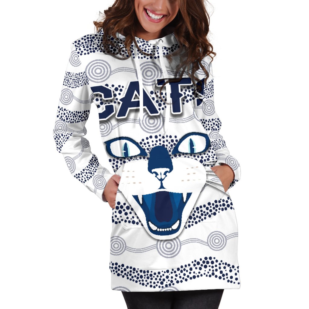 geelong-women-hoodie-dress-cats-indigenous-white