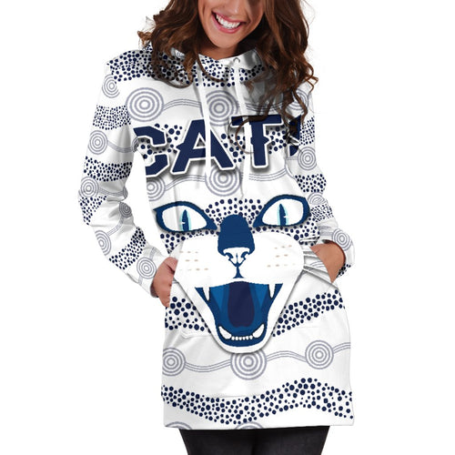 geelong-women-hoodie-dress-cats-indigenous-white