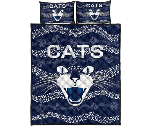 geelong-quilt-bed-set-cats-indigenous-navy
