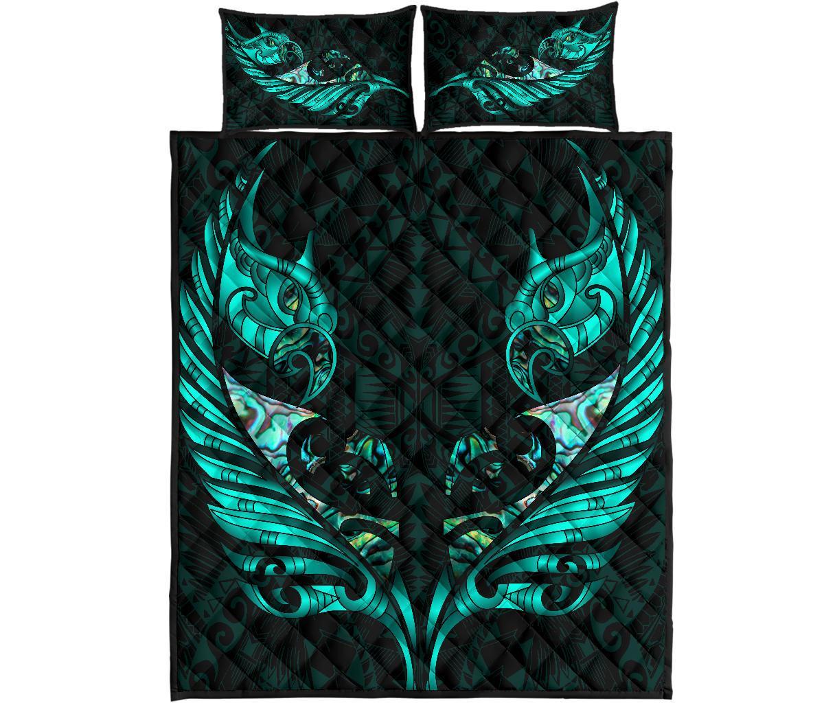 new-zealand-quilt-bed-set-manaia-paua-fern-wing-turquoise
