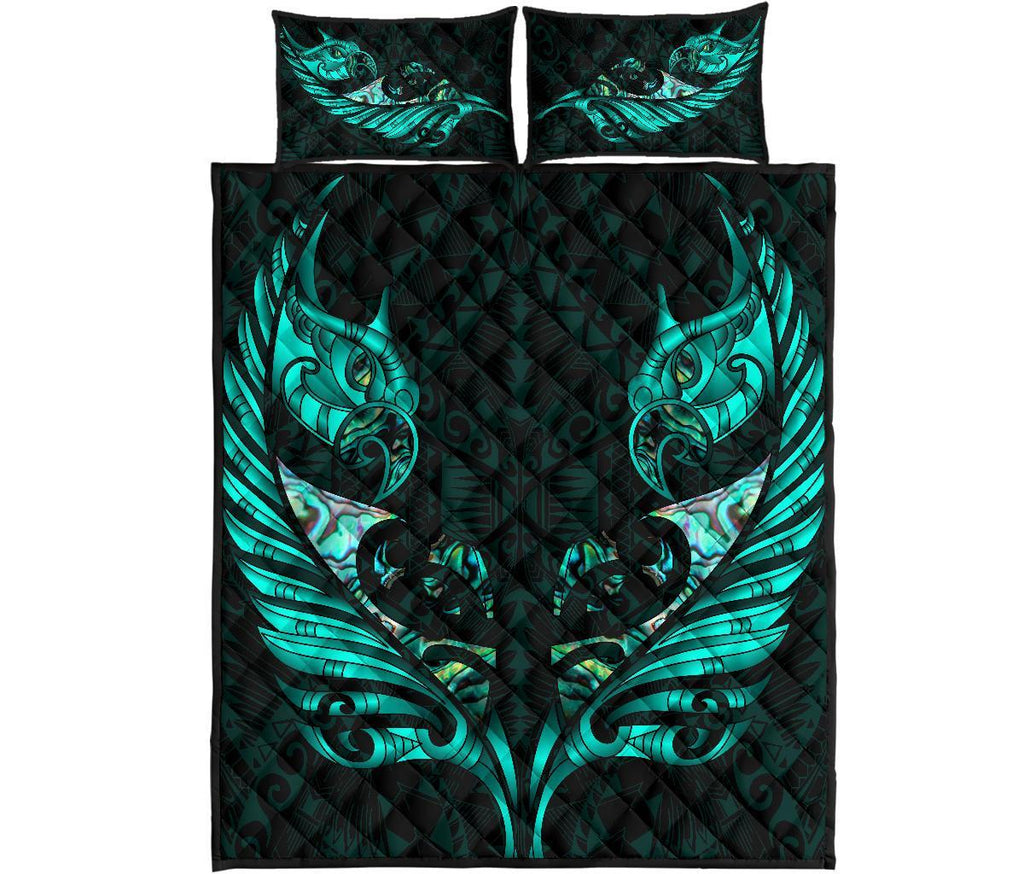 new-zealand-quilt-bed-set-manaia-paua-fern-wing-turquoise