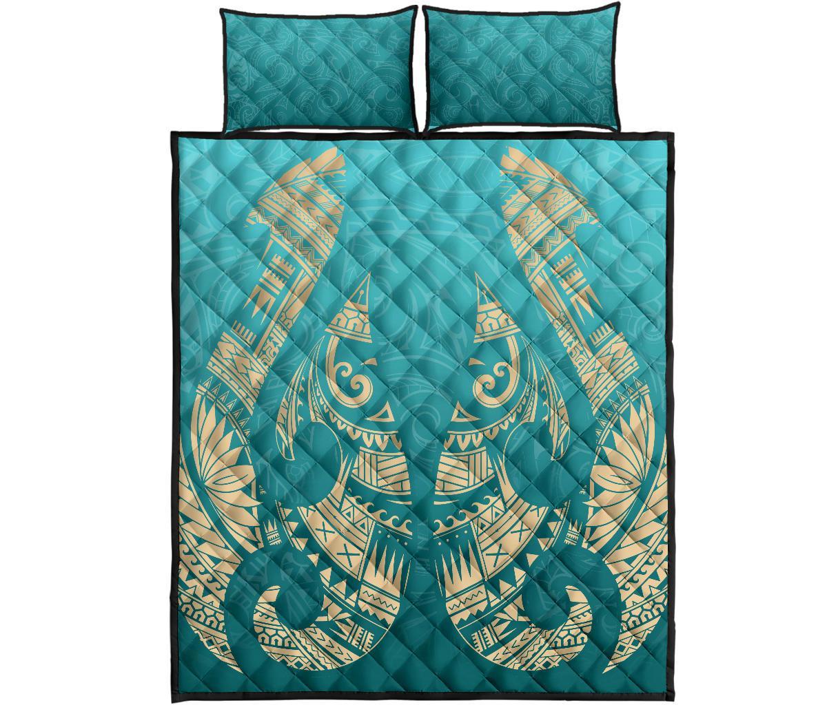new-zealand-maori-hei-matau-tattoo-quilt-bed-set