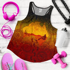 Aboriginal Women's Racerback Tank, Australian Map with  Indigenous Color - Vibe Hoodie