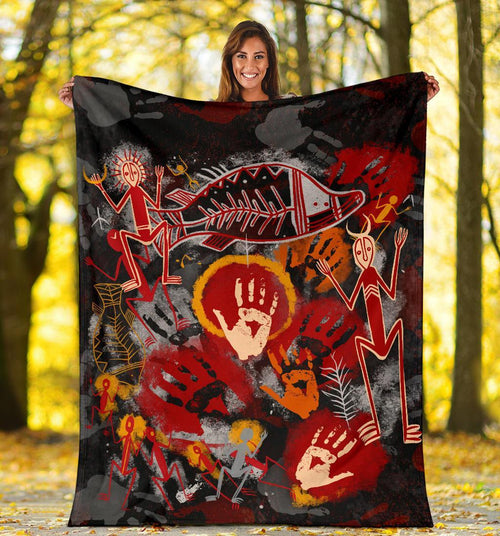 aboriginal-premium-blanket-indigenous-fish-hand-art