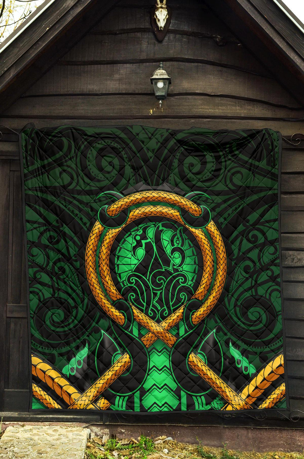 maori-new-zealand-premium-quilt-manaia-green