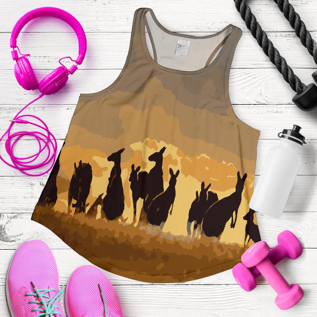 Racerback Tank - Kangaroo Top Tank Family Sunset Ver02 - Women - Vibe Hoodie