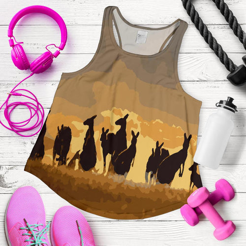 Racerback Tank - Kangaroo Top Tank Family Sunset Ver02 - Women - Vibe Hoodie