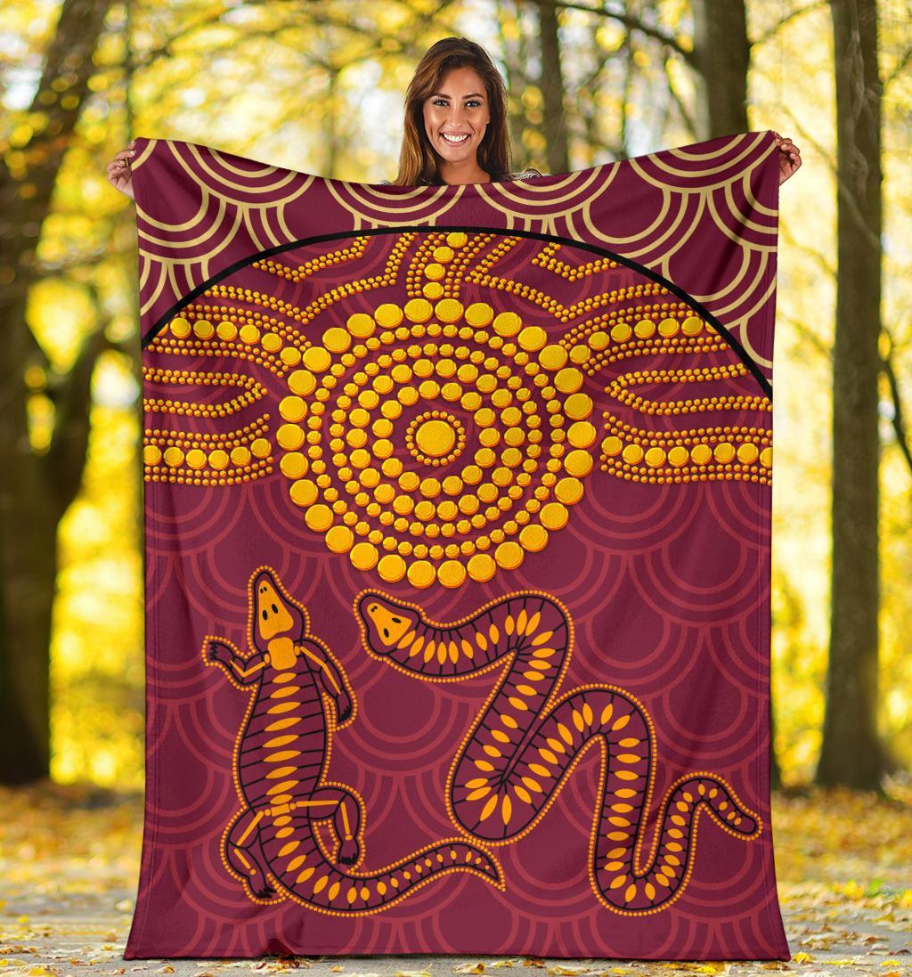 aboriginal-premium-blanket-aboriginal-snake-and-alligator