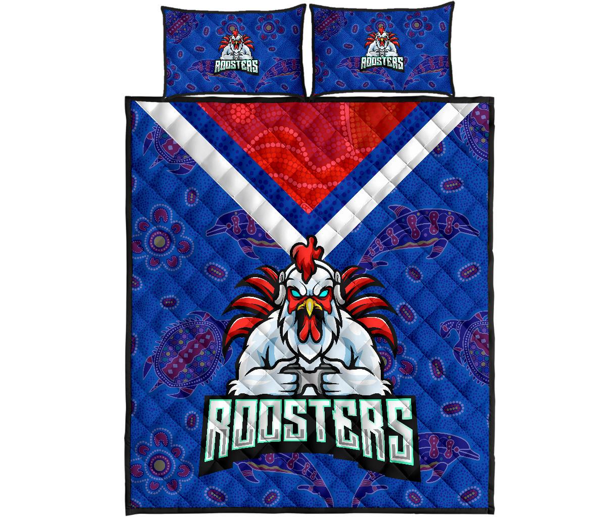 sydney-roosters-indigenous-quilt-bed-set-prairie-style-no-1