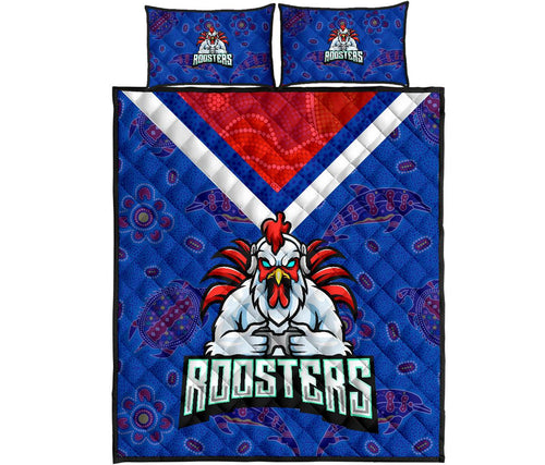 sydney-roosters-indigenous-quilt-bed-set-prairie-style-no-1
