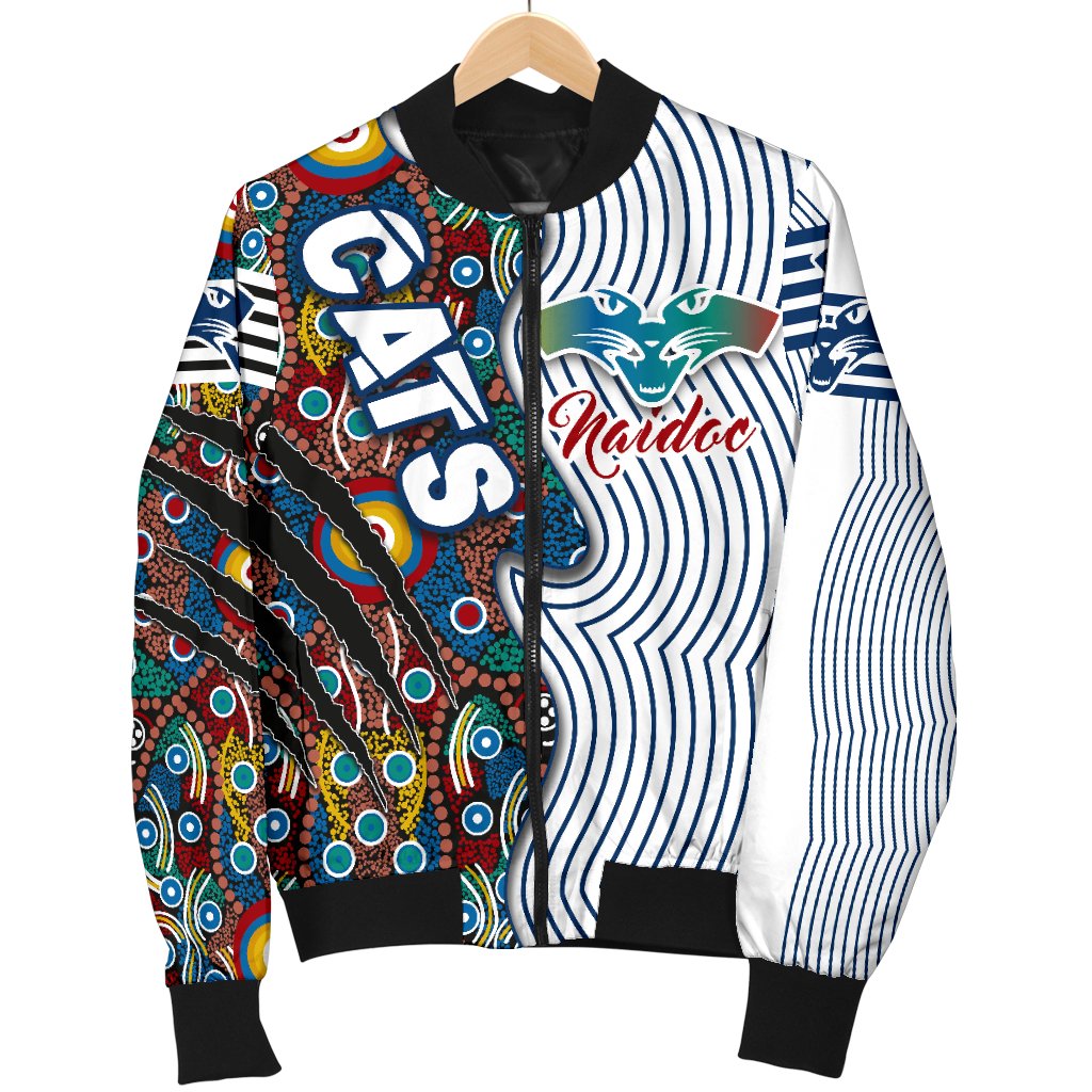 custom-personalised-geelong-naidoc-week-womens-bomber-jacket-cats-indigenous-version-special