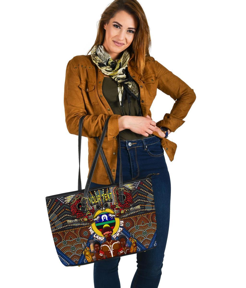 custom-text-the-land-owns-us-large-leather-tote-bag