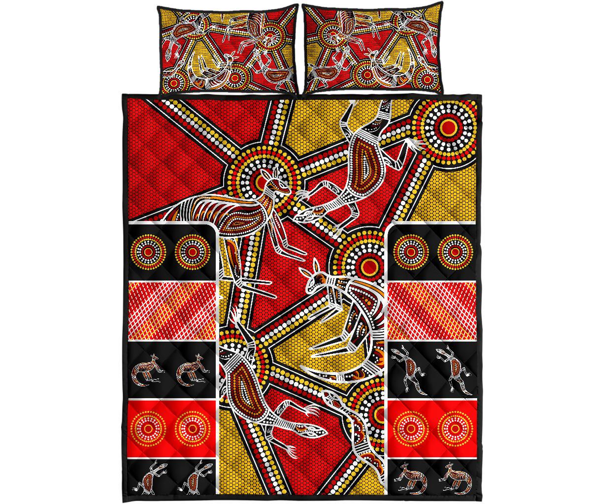 aboriginal-quilt-bed-set-kangaroo-dot-painting-patterns
