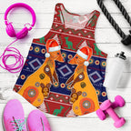 Christmas Women's Racerback Tank - Mother Kangaroo In Christmas- - Vibe Hoodie