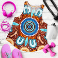Aboriginal Women's Racerback Tank - Indigenous Circle Dot Painting Ver02 - Vibe Hoodie