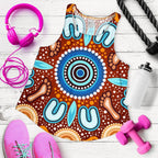 Aboriginal Women's Racerback Tank - Indigenous Circle Dot Painting Ver02 - Vibe Hoodie