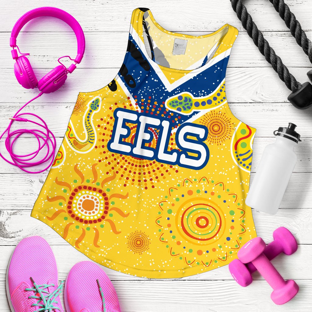 Parramatta Eels Women Racerback Tank Ethnic Style - Vibe Hoodie