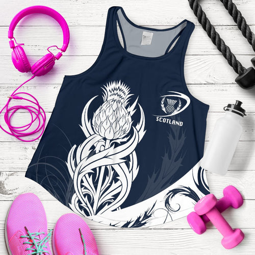 Scottish Rugby Women's Racerback Tank Thistle Vibes - Navy - Vibe Hoodie