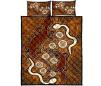 aboriginal-quilt-bed-set-indigenous-brown-lizard-and-white-snake
