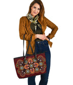 aboriginal-large-leather-tote-bag-aboriginal-dot-painting-flowers-style-1