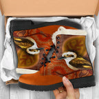 aboriginal-leather-boots-kookaburra-dot-painting-faux-fur