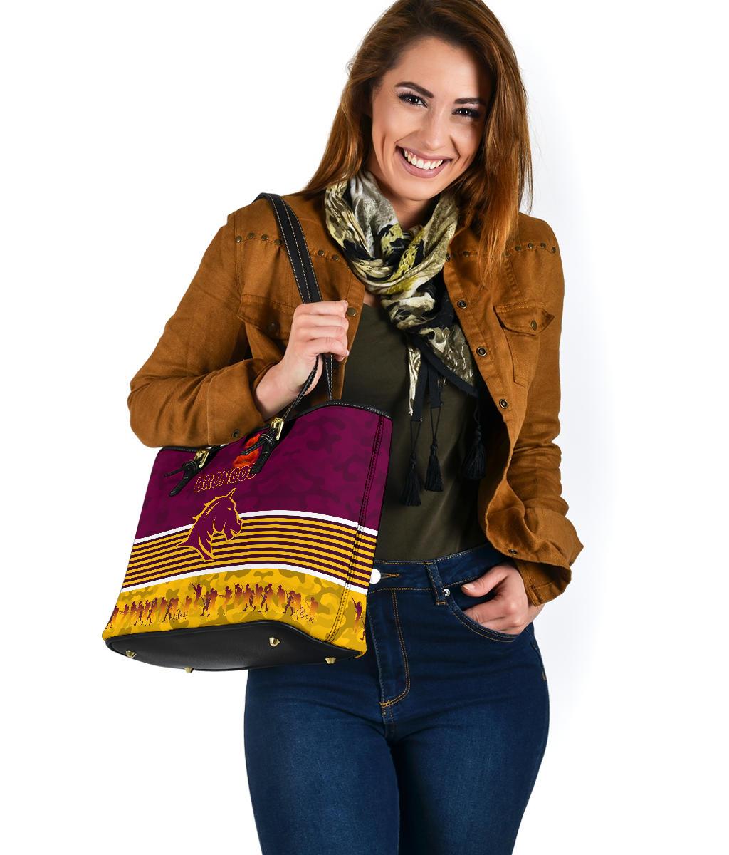 brisbane-broncos-small-leather-tote-anzac-day-simple-style-maroon