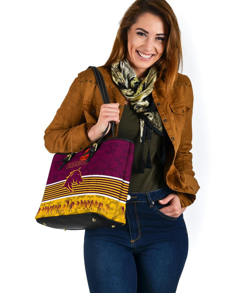 brisbane-broncos-small-leather-tote-anzac-day-simple-style-maroon