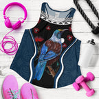 New Zealand Tui Bird Women Racerback Tank, Pohutukawa - Navy - Vibe Hoodie