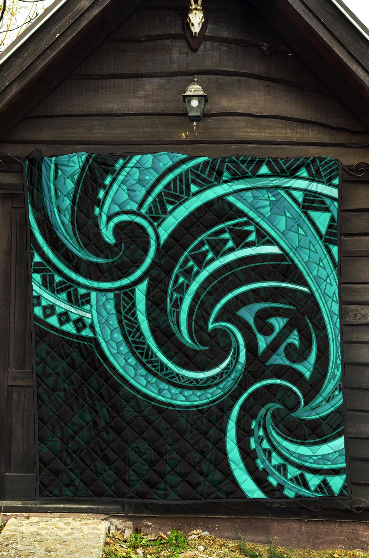 new-zealand-maori-mangopare-premium-quilt-polynesian-turquoise