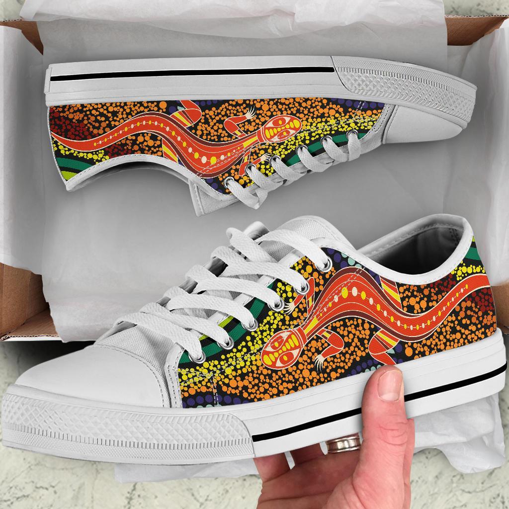 1st-australia-low-top-shoes-aboriginal-two-lizards-dot-painting-circle